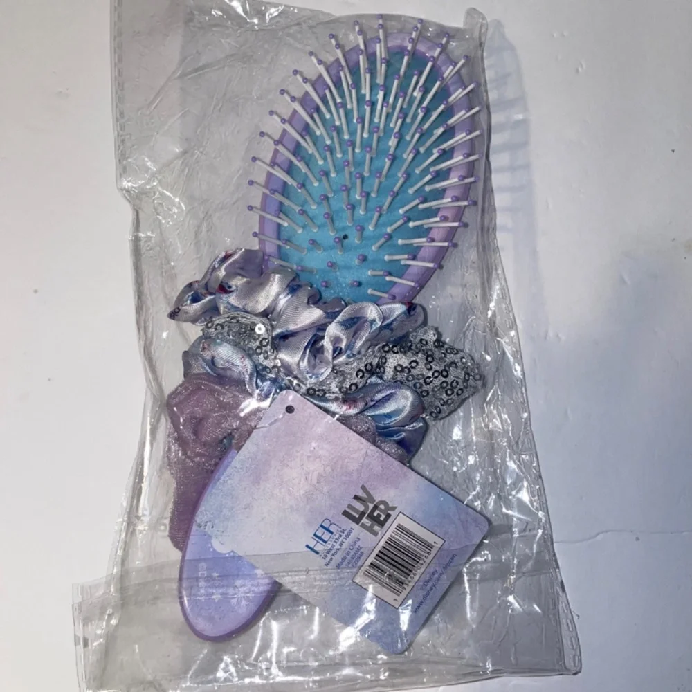 Frozen Princess Elsa Hair Brush For Girls Scrunchies & Detangling Brush 5 Pcs